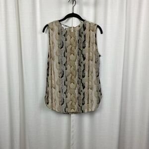 Equipment Femme Brown Snakeskin Print Tank Blouse Sz.S/P